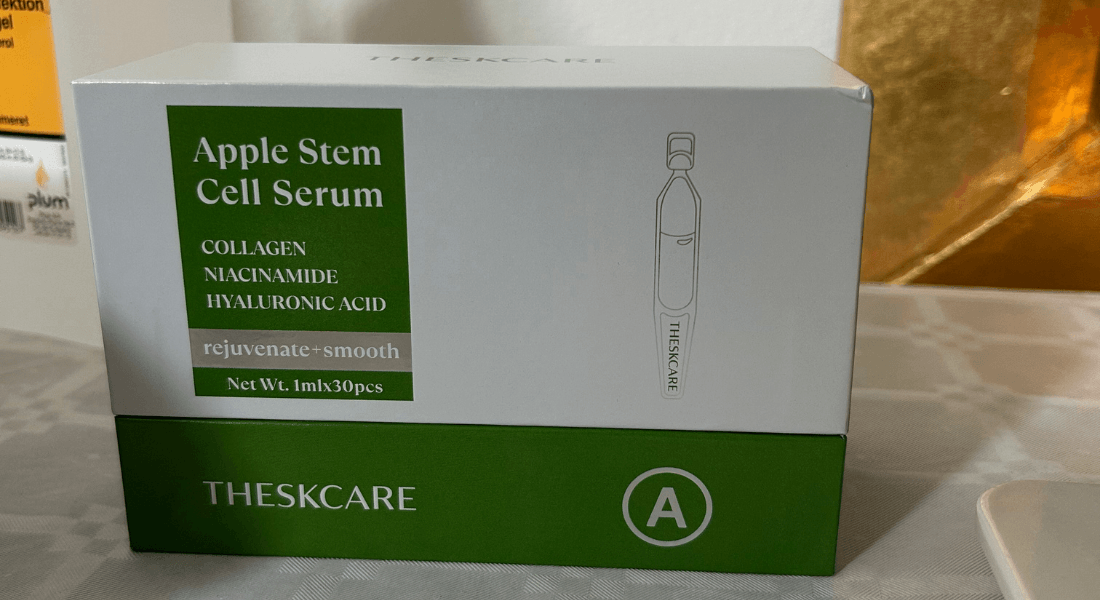 a white box with the text apple stem cell serum